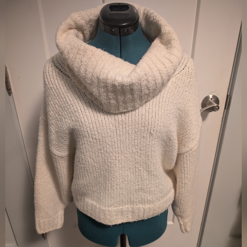 Pilcro Cowl Neck Cropped Sweater